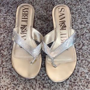 Slip on heeled sandals